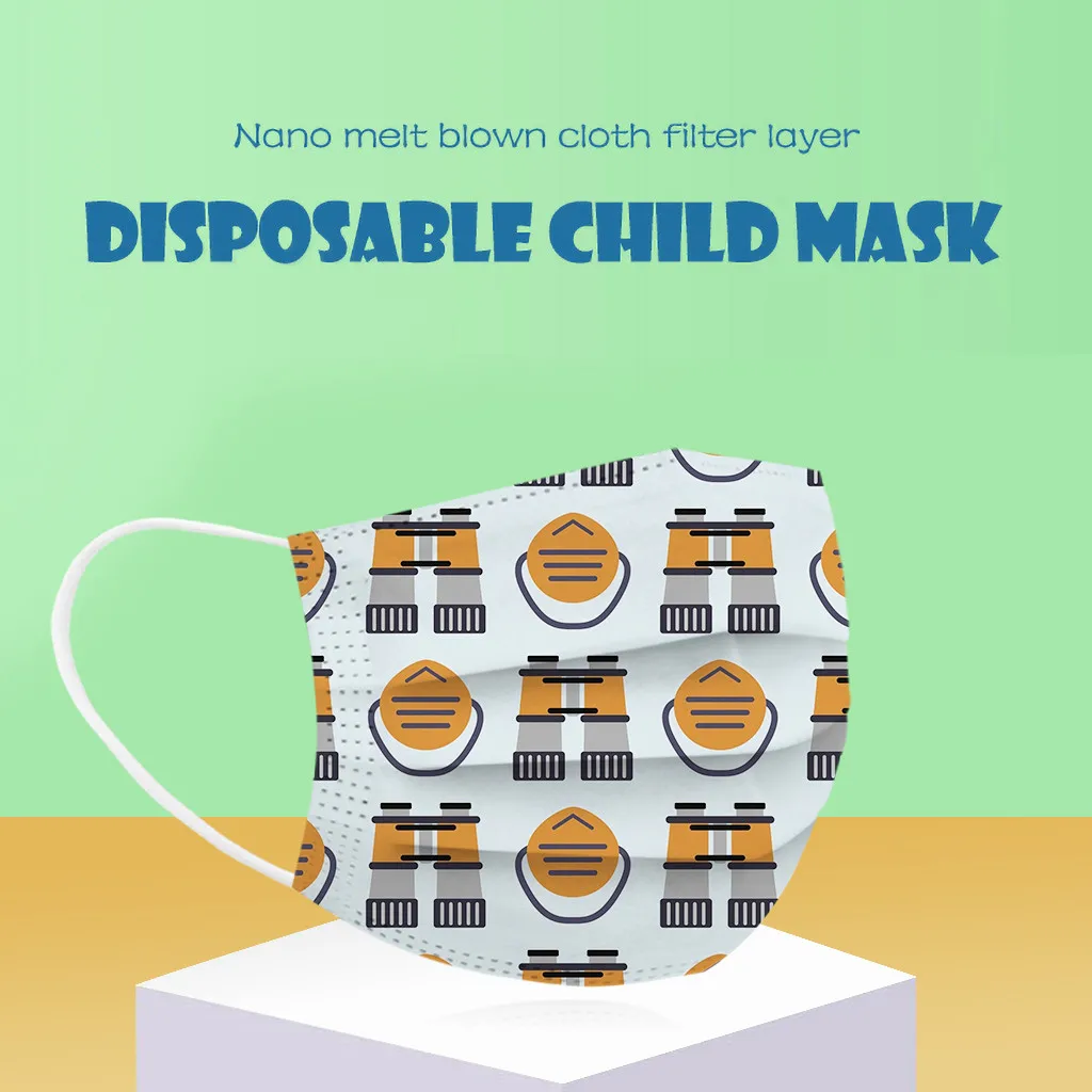

Disposable Face Masks Unisex Children Printed New Years 3-Layer Masks Dropshipping d5