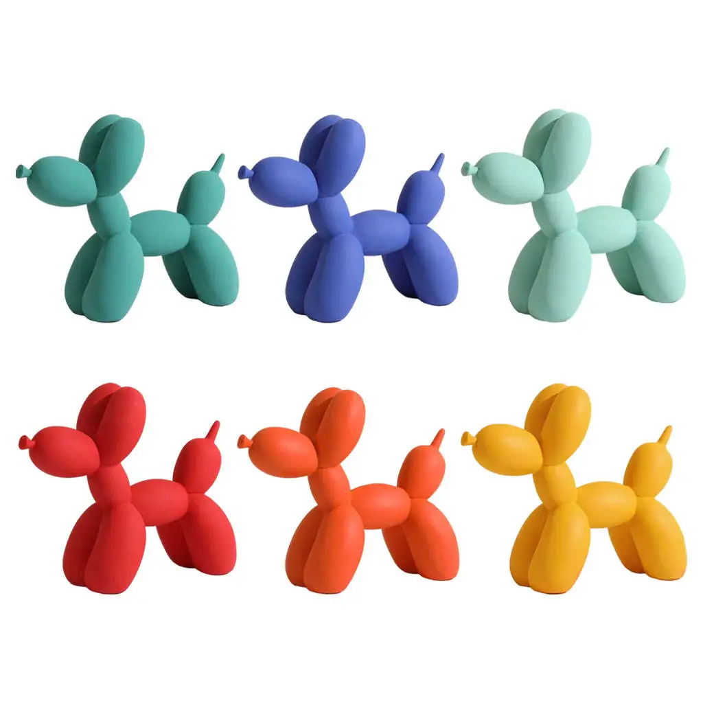 

Creative Balloon Dog Statue Resin Small Animal Statue Dog Figurine Table Ornaments for Home Decor Christmas Furnishing Office