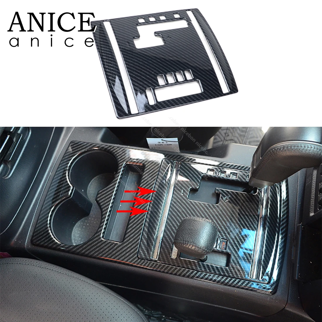 Углеродное волокно Цвет авто внутренний панельная Накладка для коробки передач