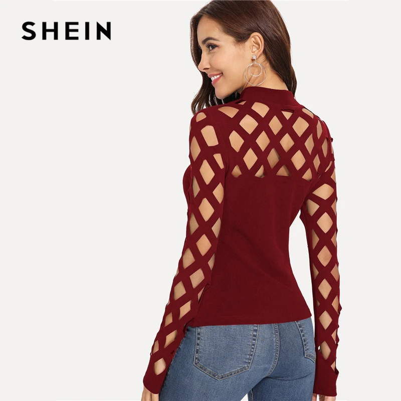 SHEIN, уличная одежда, вечерние, элегантные, сексуальные, рабочая одежда, квадратный вырез, на плечах, облегающая, осенняя, женская, офисная, женская футболка, Топ