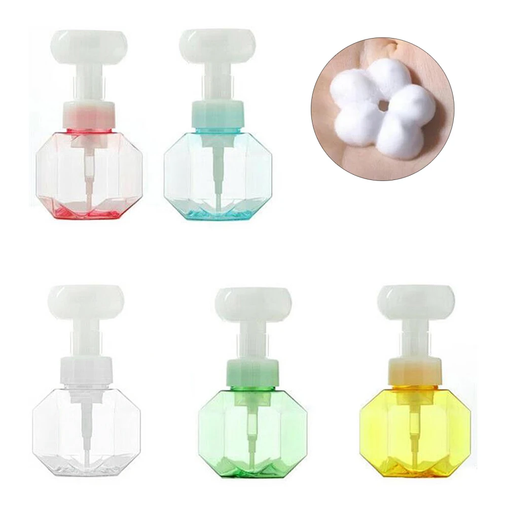 

Liquid Soap Dispenser Flower Shape Foam Foaming Pump Empty Bottle Plastic Clear Bottle Shower Gel Foam Pump Bottle