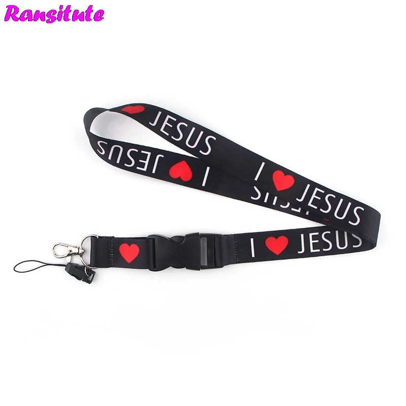 Ransitute I love Jesus ремешок для мобильного телефона шейный ключ ID карта телефона/Сделай
