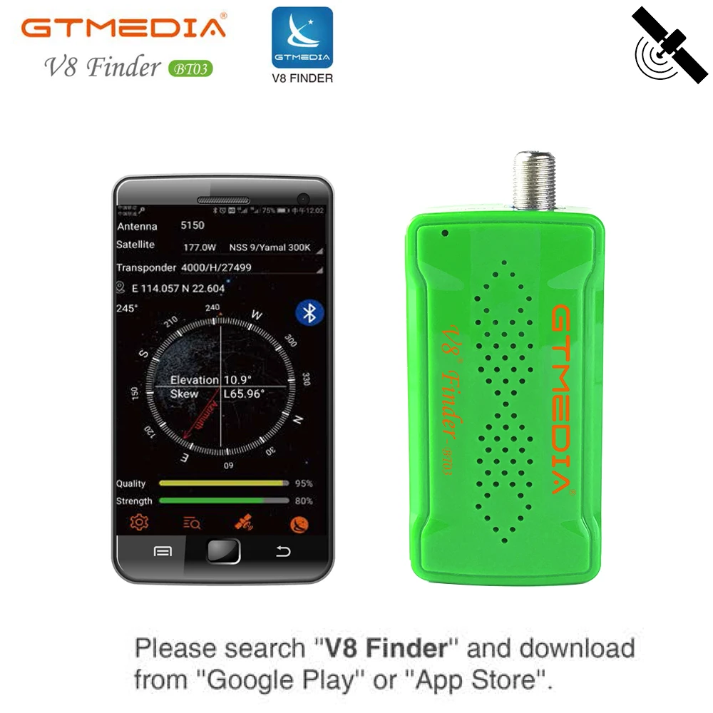 Спутниковый искатель GTMEDIA BT03 для спутникового ТВ приемник DVB S2/S Satfinder с поддержкой