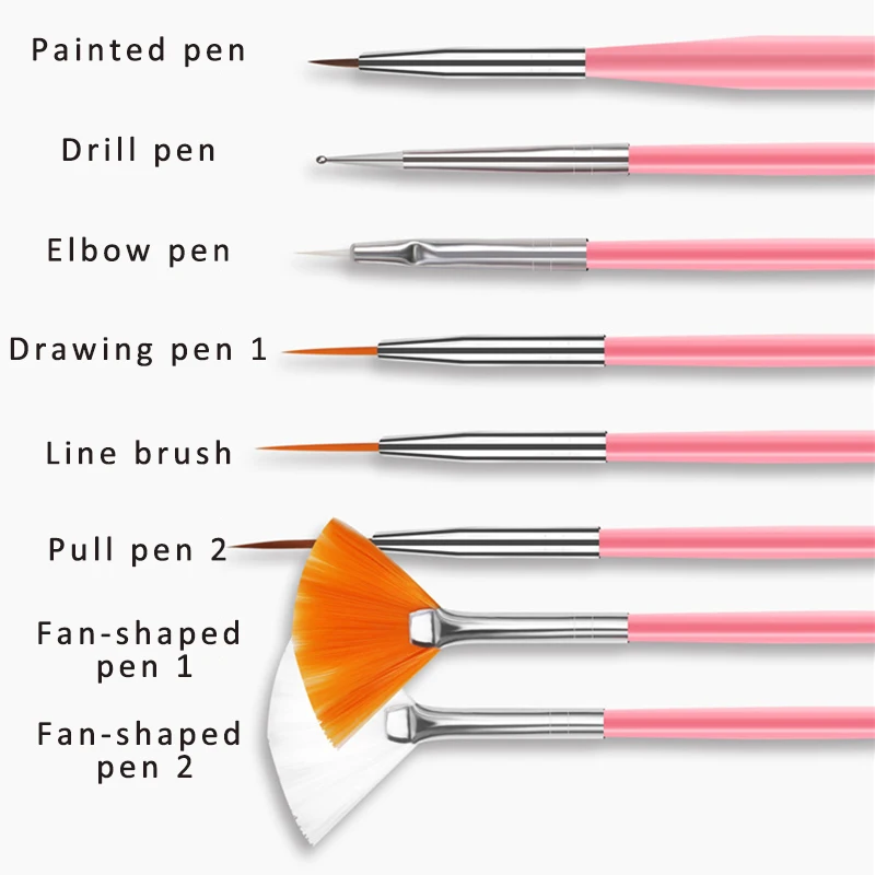 

15Pcs/Set For Nail Painting Multi-function Plastic/Nylon Hook Line Pen 2 Colors DIY Art Supplies Children Stationery