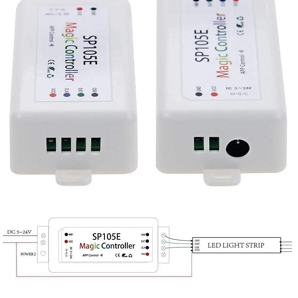 Беспроводной музыкальный контроллер с матрицей SP105E/SP107E ws2812b Bluetooth световой 5 В ~ 24