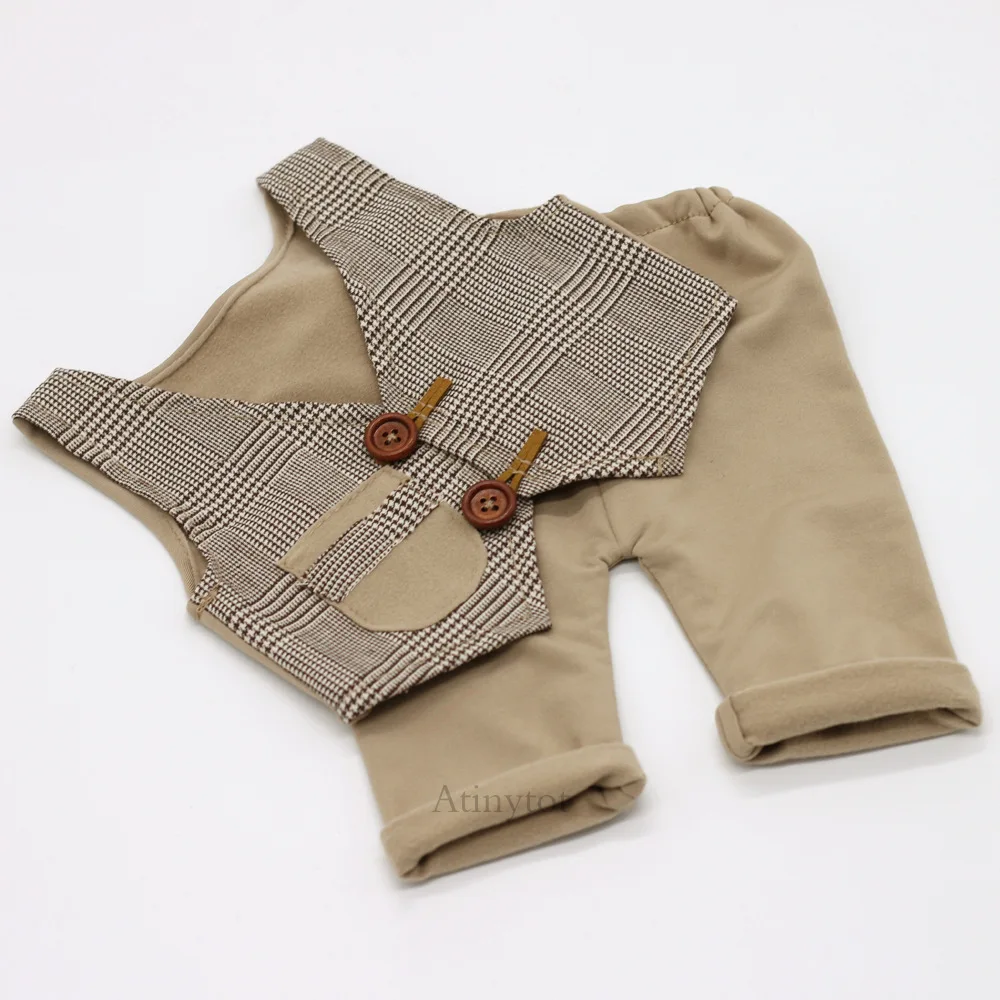 Baby Boy Little Gentleman Vest Shorts Newborn Photography Props Clothes Infant Birthday Picture Shoot fotografia Prop Pant | Детская