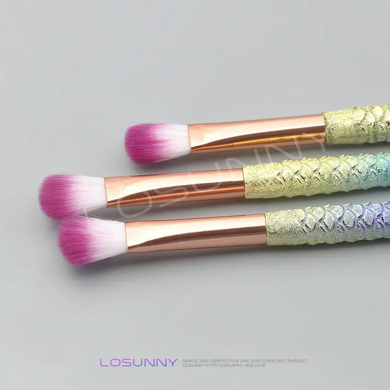 

4 pcs Mermaid eye brush makeup brush set small fishtail eyebrow brush eye shadow brush beauty makeup edge brush Cosmetic tools