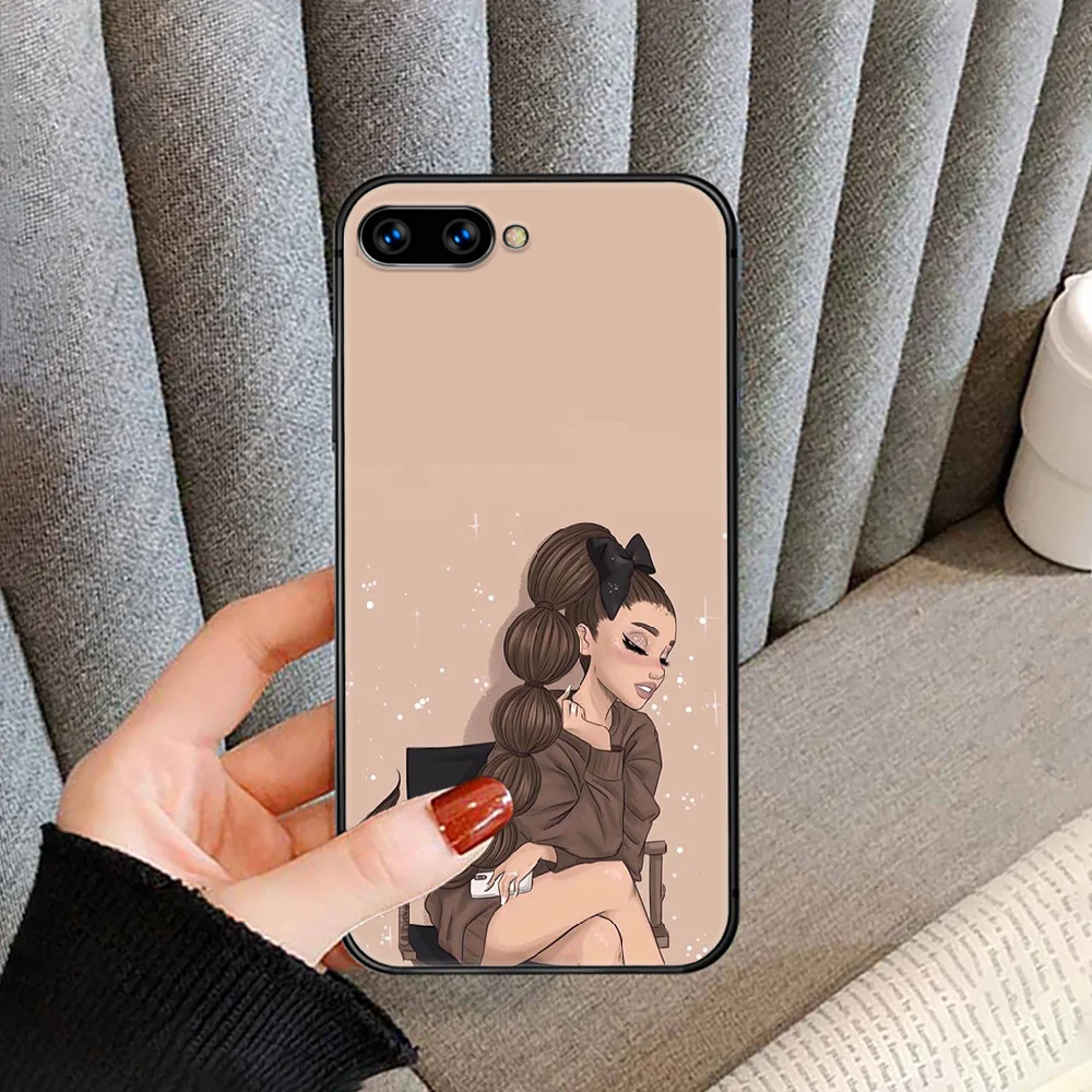 

Cartoon Ariana Grander Phone Case For HUAWEI honor nova 5 7 8 9 10 20 30 A C T I X Lite Pro black Etui silicone hoesjes trend