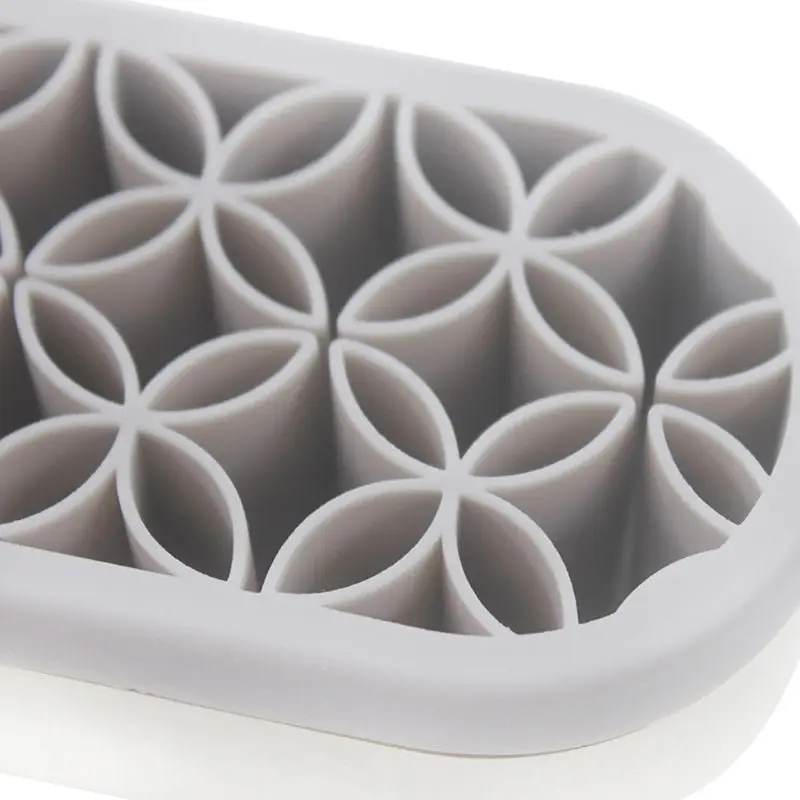 

Silicone Cosmetic Storage Box Flower Pattern Makeup Brush Organizer Case