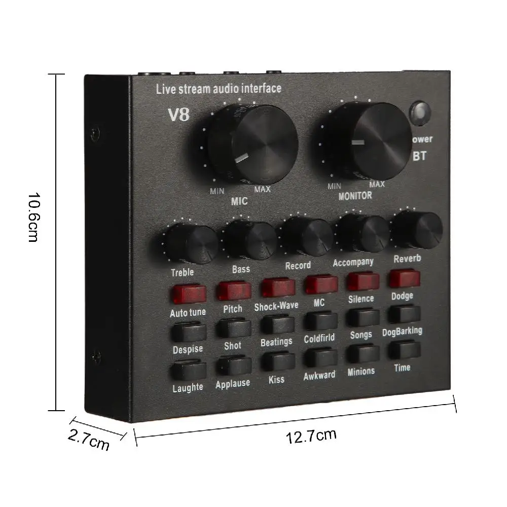 Studyset V8 Multifunctional Live Sound Card USB Audio Interface Intelligent Volume Adjustable Mixer | Электроника