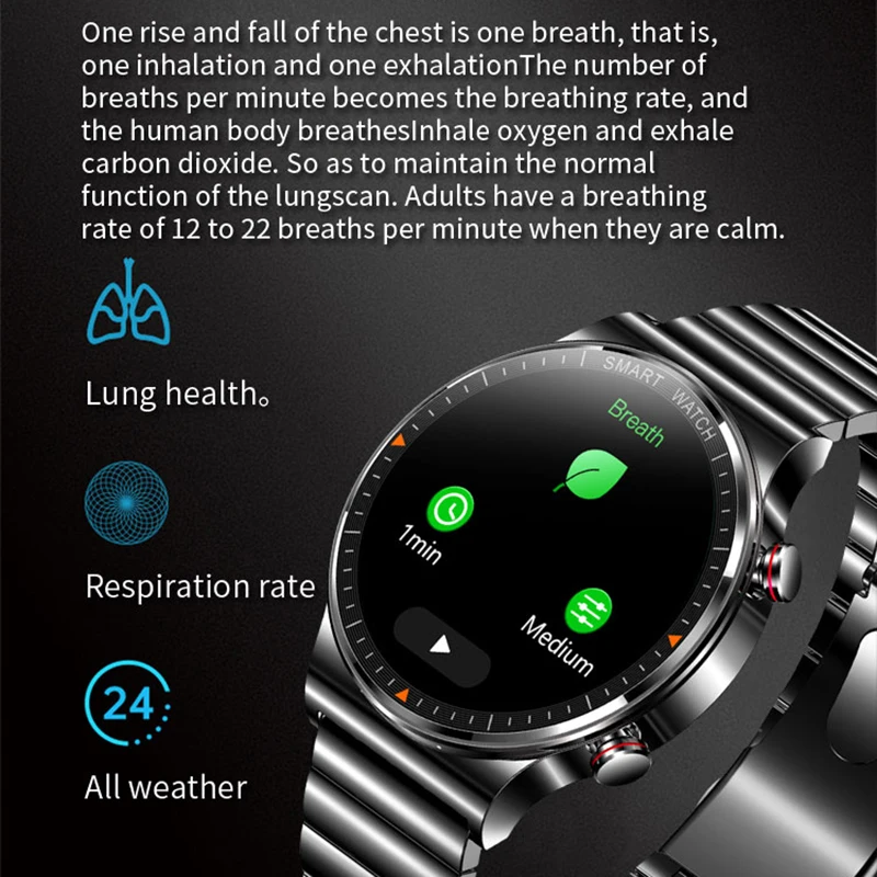 2022 New 454*454 HD Display Smart Watch Men Bluetooth Call IP68 Waterproof Music Player Connect Bluetooth Headset Smartwatch ECG