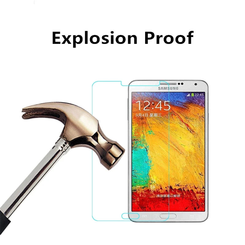 Quality Assurance Tempered Glass For Samsung Galaxy Note 3 III N9000 N9005 Anti-Shock Toughened Screen Protector Protective Film