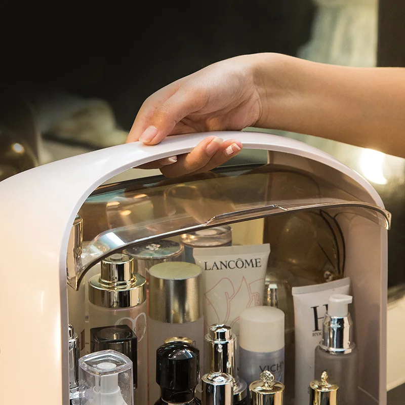 Косметическая коробка для хранения портативный пылезащитный Настольный ящик