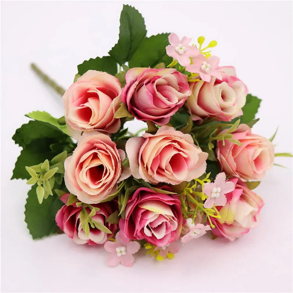 

Beautiful Rose Peony Artificial Silk Flowers Small Bouquet Flores Home Party Wedding Decoration