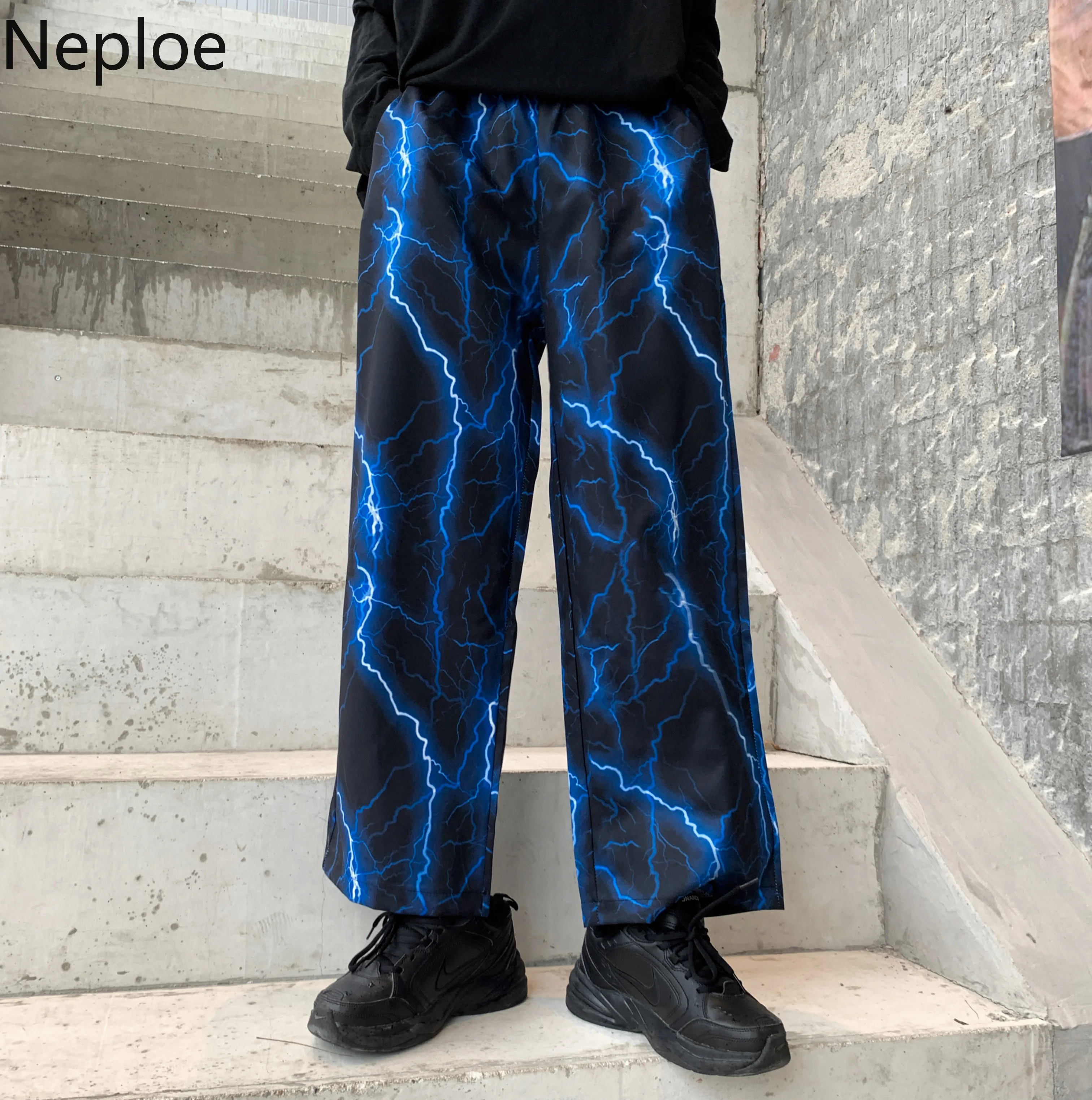 Женские и мужские длинные брюки с молнией карманами повседневные свободные в