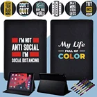 Чехол-книжка для планшета Apple IPad 7 и 8 поколения 10,2 дюйма Air 3 Pro 10,5 дюйма, чехол для iPad 2021 9, чехол с мотивирующими фразами