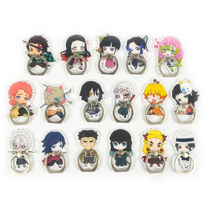

Anime Demon Slayer: Kimetsu No Yaiba Phone Holder Kamado Tanjirou Kawaii Fun Phone Stand Acrylic Mobile Phone Finger Ring Holder