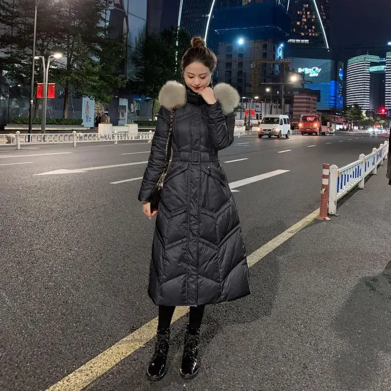 

Winter Women Jacket X-long Parkas Hooded Cotton Padded Female Coat High Quality Warm Outwear Ladies Parkas Solid Outwear Q65