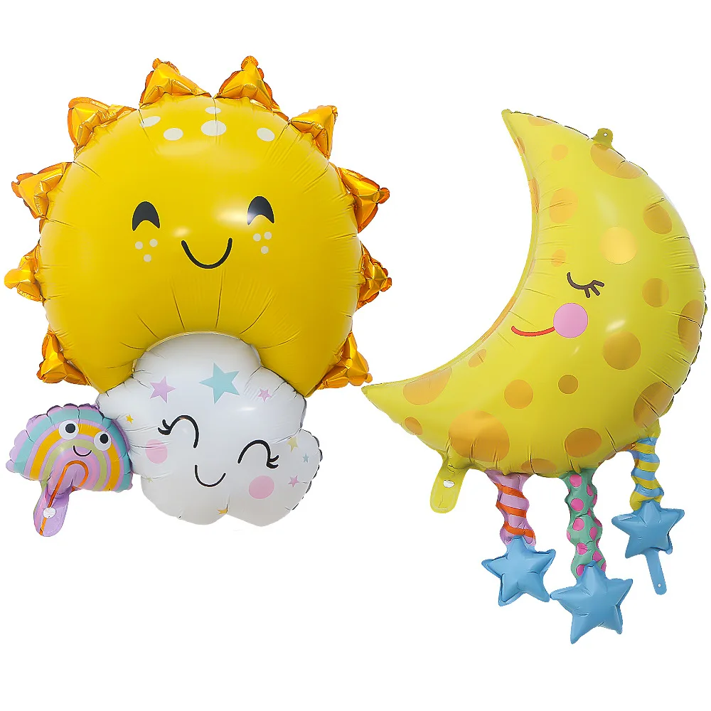 

Rainbow Birthday Party Balloon Stars Moon Clouds Wedding Birthday Party Decoration Festival Supplies Children's Classic Foil Toy