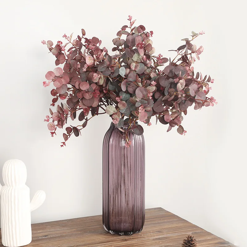 

Retro Autumn Eucalyptus Tree Branch Fake Leaf Artificial Plants Home Decoration Wedding Garden Party Decor Fake Flowers