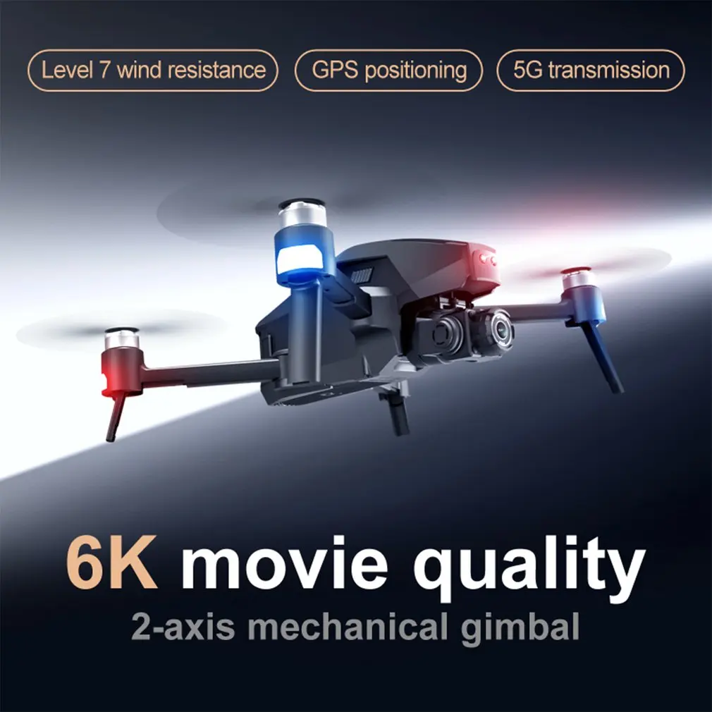 

M1 Pro Drone Mechanical 2-Axis 6k High Definition Gimbal Camera 5G Wifi Gps System RC Foldable Quadcopter Gifts