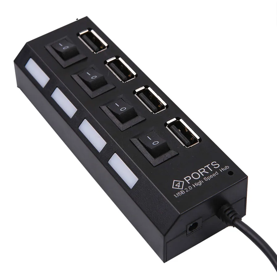 Мини 4 порта USB 2 0 концентратор светодиодный высокоскоростной внешний usb-хаб