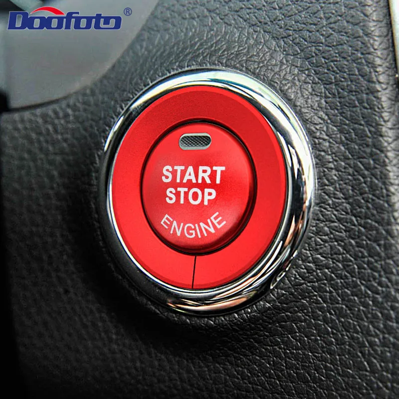 Doofoto Автомобильная наклейка для внутреннего интерьера Start Stop стильная кнопка Зажигания для автомобиля покрытие кольцо для Nissan Qashqai X-trail T32 Rogue МУРАНО Teana аксессуары