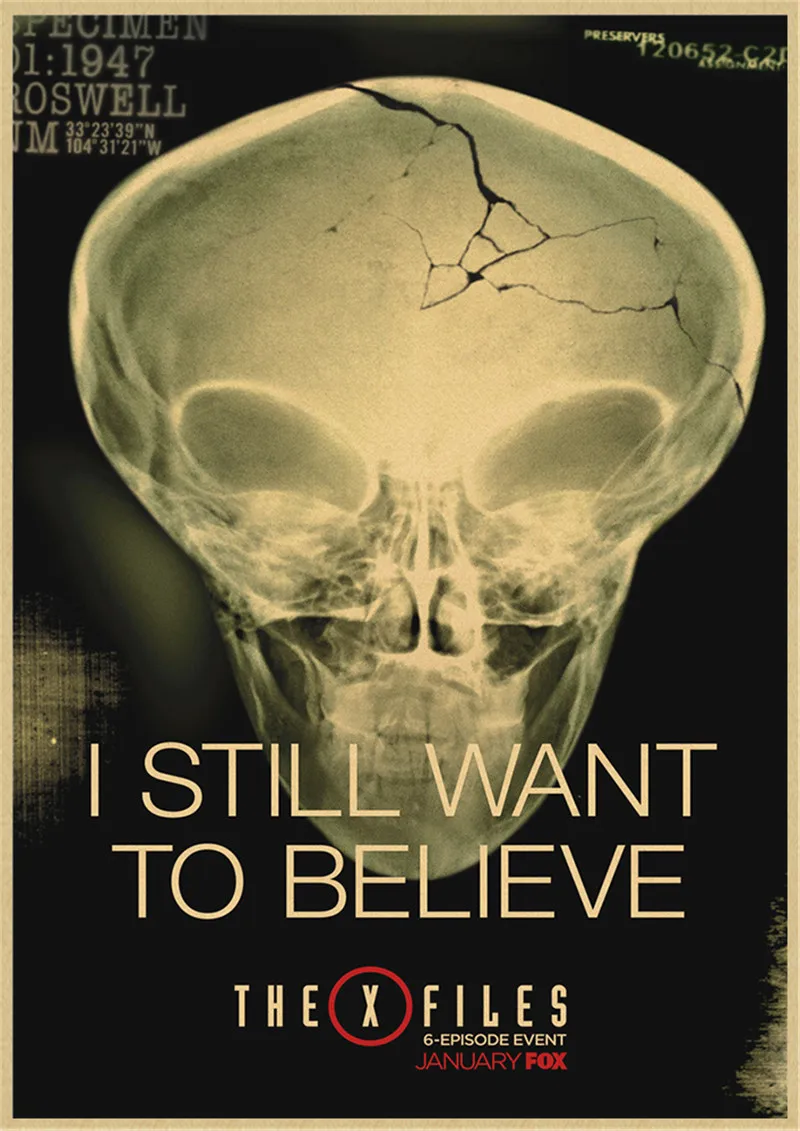 Постер X-файлы для телевизионной серии винтажные постеры дома бара декор