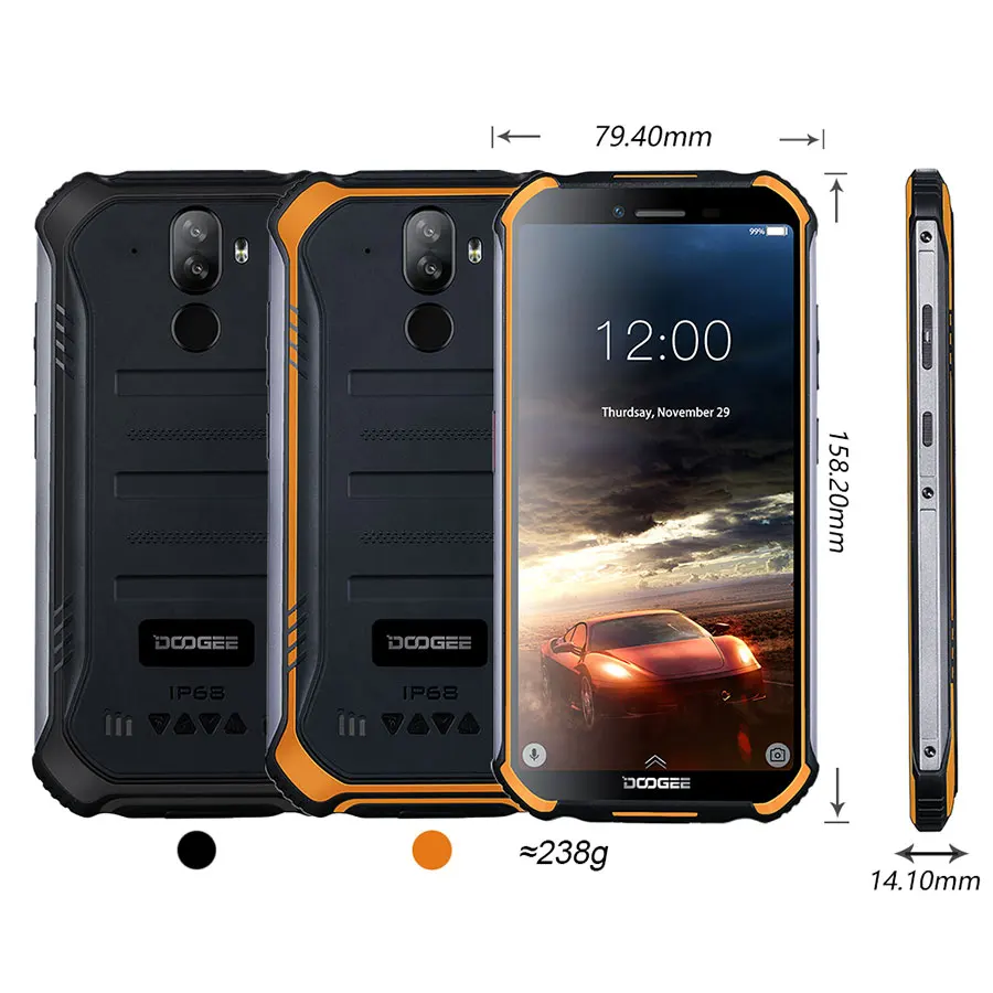 DOOGEE S40 Lite IP68 2 ГБ + 16 Гб четырехъядерный Android 9 0 прочный мобильный телефон 5 дюймов