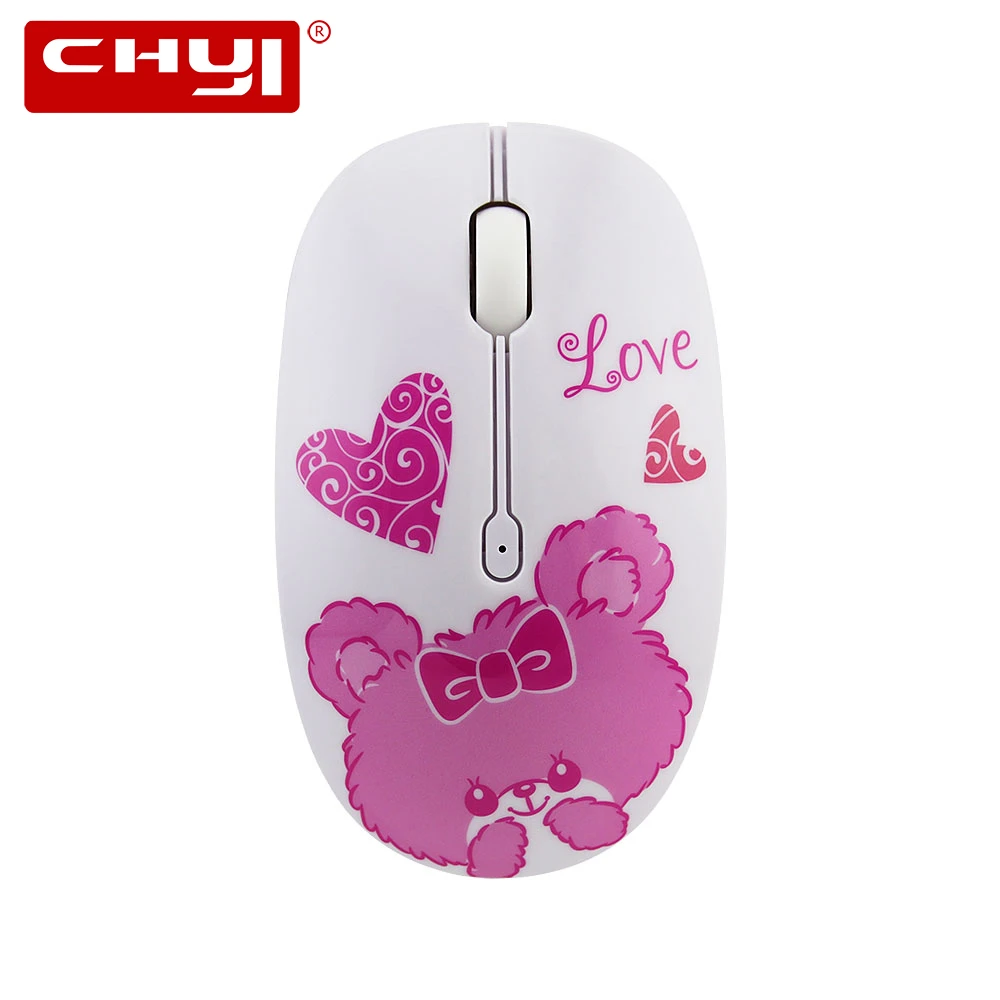 CHYI Беспроводная оптическая Бесшумная мышь 2 4 ГГц USB 3 кнопки мини мыши с милым