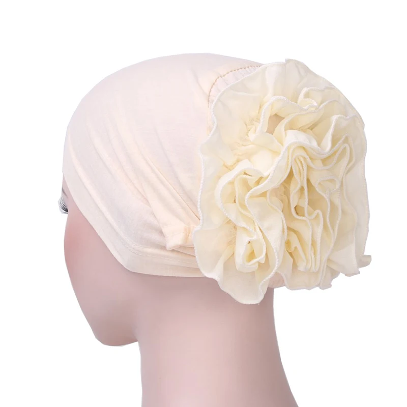 Женская шапка-шарф с большим цветком головная повязка под хиджаб шапка-Хемо