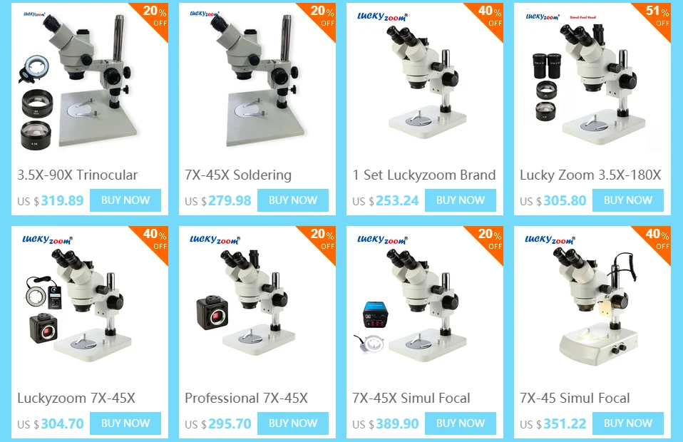 Luckyzoom 7X-45X Тринокулярный Стерео Зум-микроскоп 5MP USB камера 60LED кольцевой светильник для ремонта мобильных телефонов микроскоп