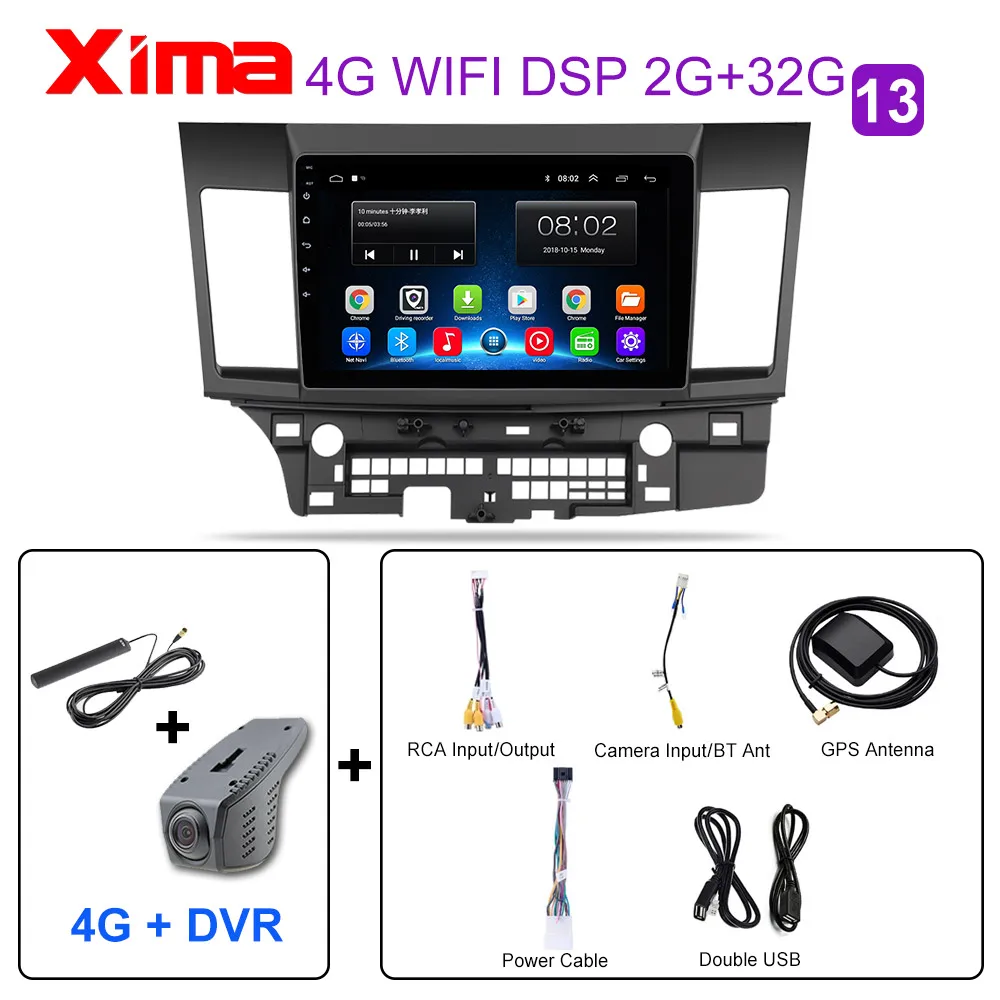 10 Inch 2din Car Android 9.0 Car DVD Player for Mitsubishi Lancer 2008 2009 2010- Car Radio GPS Navigation Multimedia Player - Цвет: RAM 2G YS-4G-DVR
