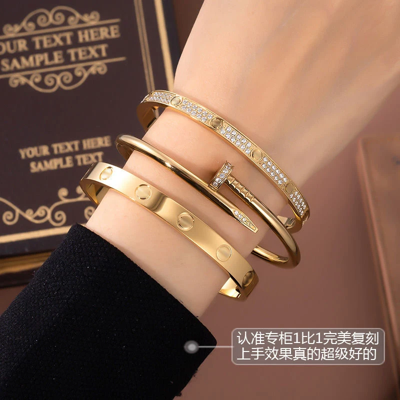 

New brand bracelet wedding engagement fashion signature stainless steel wedding bracelet for gift couple jewelry accessories