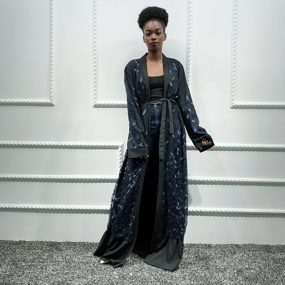 Кафтан Дубай Абая хиджаб мусульманский платье кимоно кардиган для женщин халат