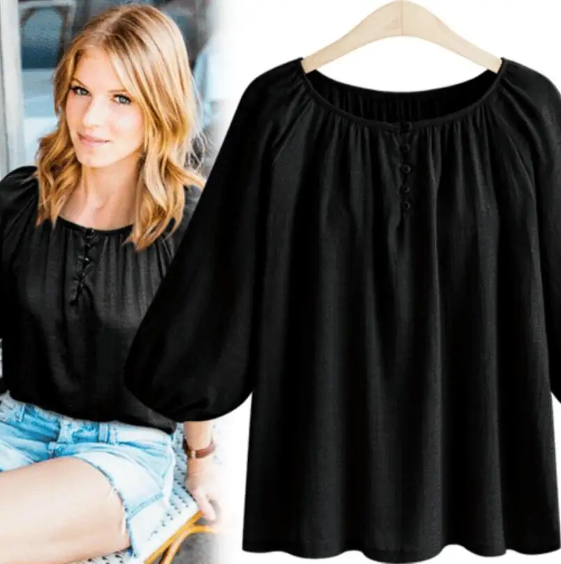 

Ladies Loose Casual Street Style Lantern Sleeves Shirt