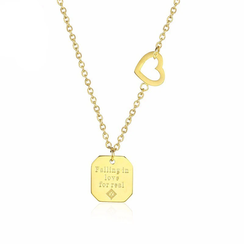 Ожерелье геометрической формы в форме сердца из нержавеющей стали | Украшения и