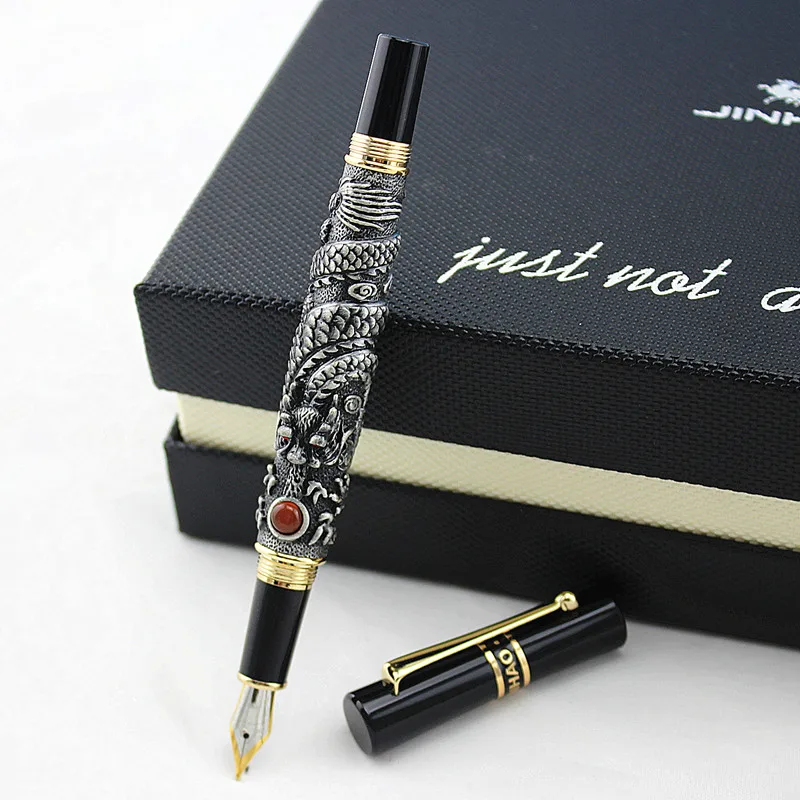Перьевая ручка JINHAO изысканный серый дракон школьные принадлежности офисные