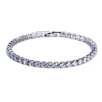 4mm cubic zirconia tennis bracelet for women silver color bracelets