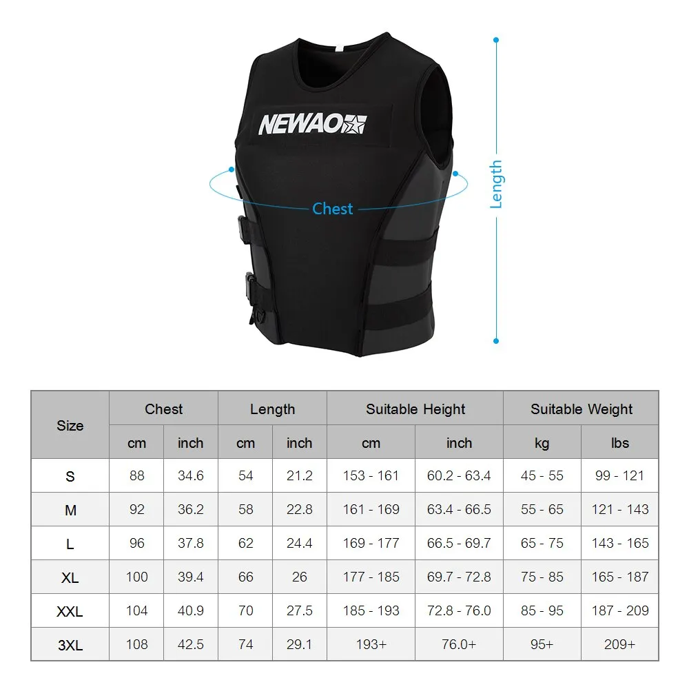 

Adults Life Jacket Neoprene Safety Life Vest for Water Ski Wakeboard Swimming Life Jackets Zwemvest Kinderen Puddle Jumper