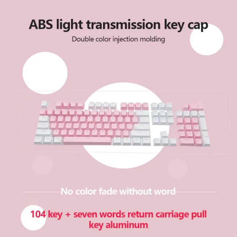 

Wear-resistant Keycap Mechanical Keyboard Special Keycap 104-Key ABS Color DIY Double Injection Light Transmission Keyboard Cap