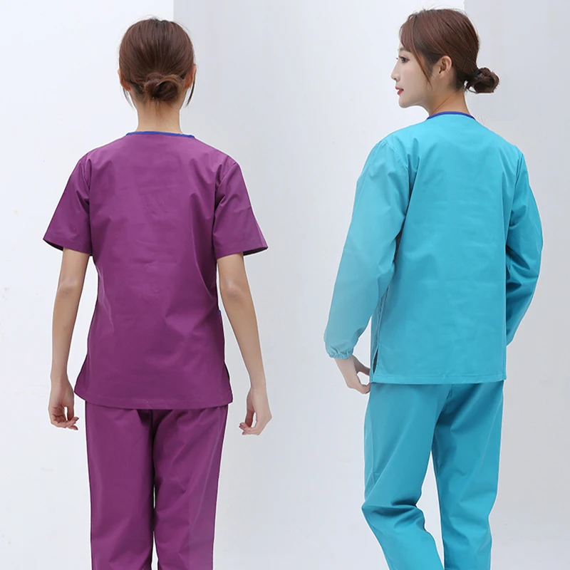 High Quality Spa Uniform Unisex Fashion Y-neck Long Sleeve Work clothes Pet grooming institutions Scrub set Beauty Salon | Тематическая