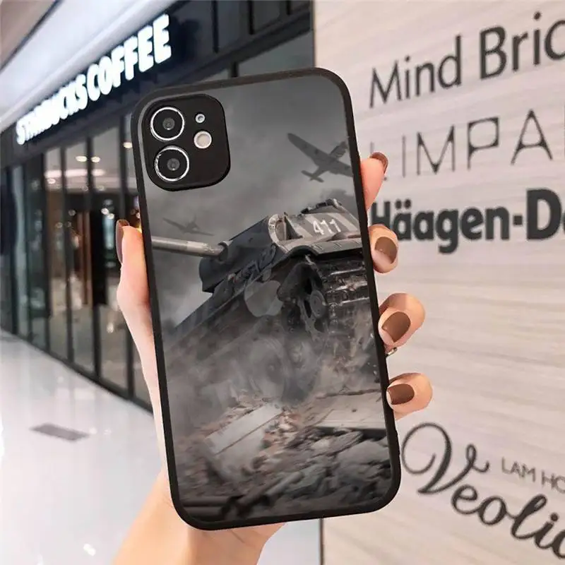 

bag bumper world of tanks Phone Case Matte Transparent for iPhone 7 8 11 12 s mini pro X XS XR MAX Plus cover funda