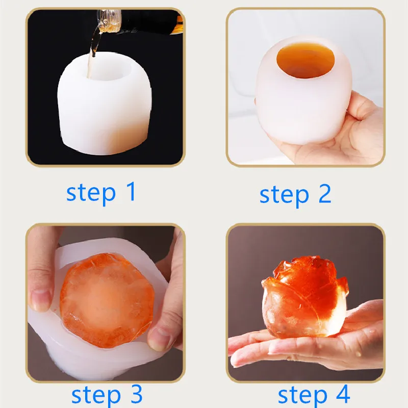 DIY 3D Роза силиконовая форма для льда Форма кубика многоразовый ледяной куб лоток