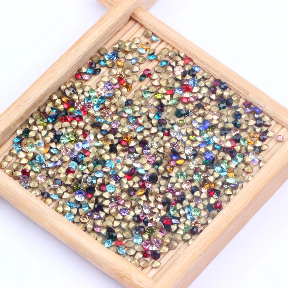 

ss8 2.3-2.4mm 1440pcs/Pack Strass Chatons-Stone Jewelry-Making Glass Nail-Art Pointed-Back Diamante-Supplier Cone