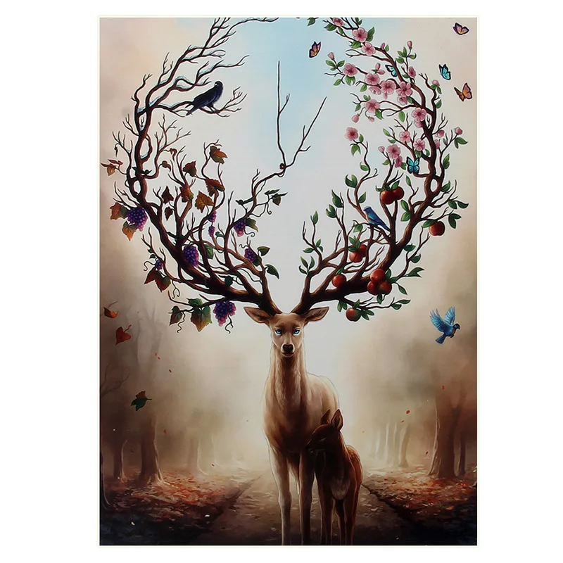 

2021 Animal Jigsaw Puzzle 1000 Piece Deer Puzzles for Adults Kids Educational Gift for Teenagers