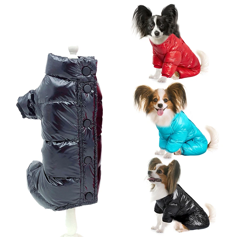

Pet Autumn And Winter Clothes Waterproof Cloth Down Pure Color Buckle Four-Legged Clothes OZ