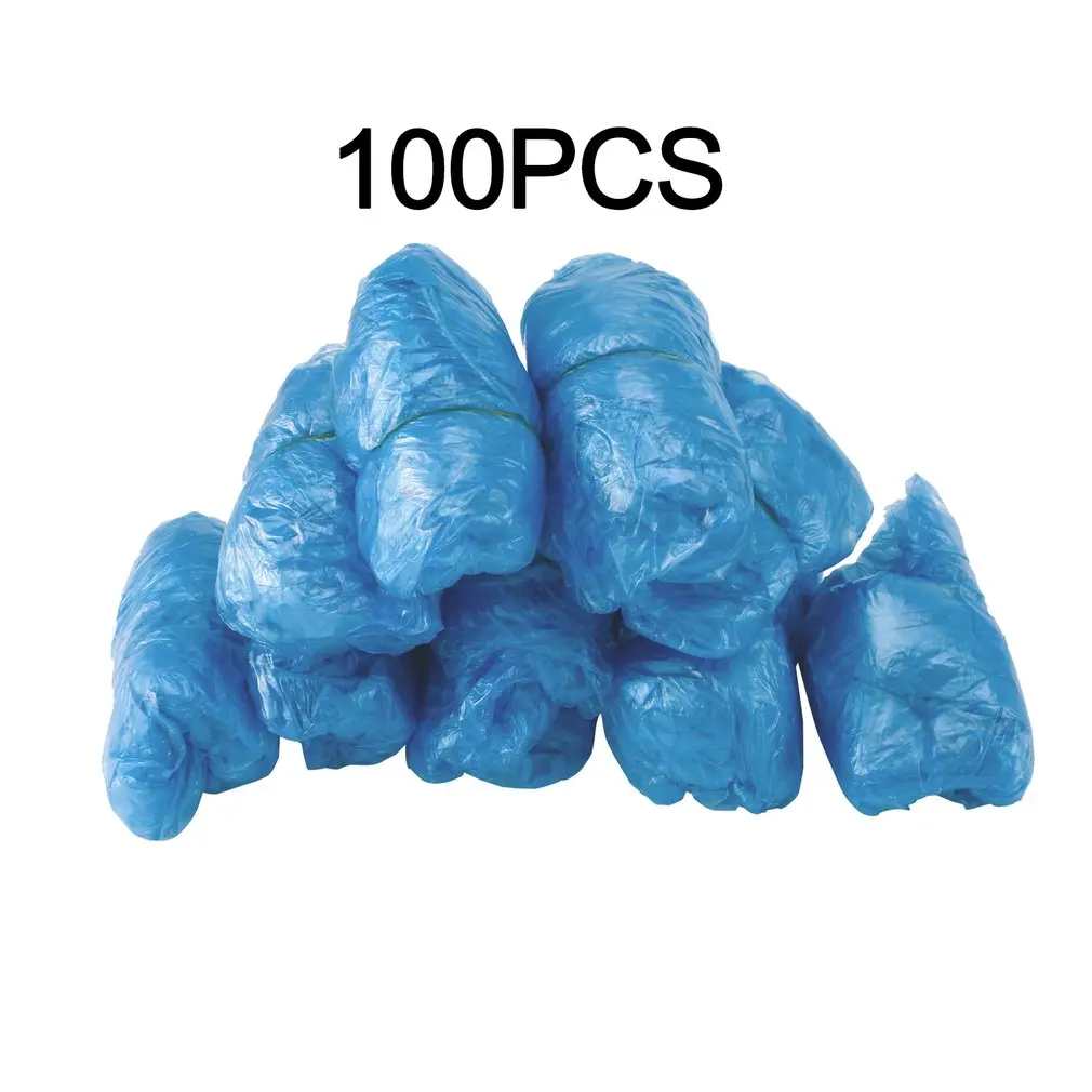 

100Pcs/Set Disposable Plastic Shoe Covers Rooms Outdoors Waterproof Rain Boot Carpet Clean Overshoes Shoe Care Kits