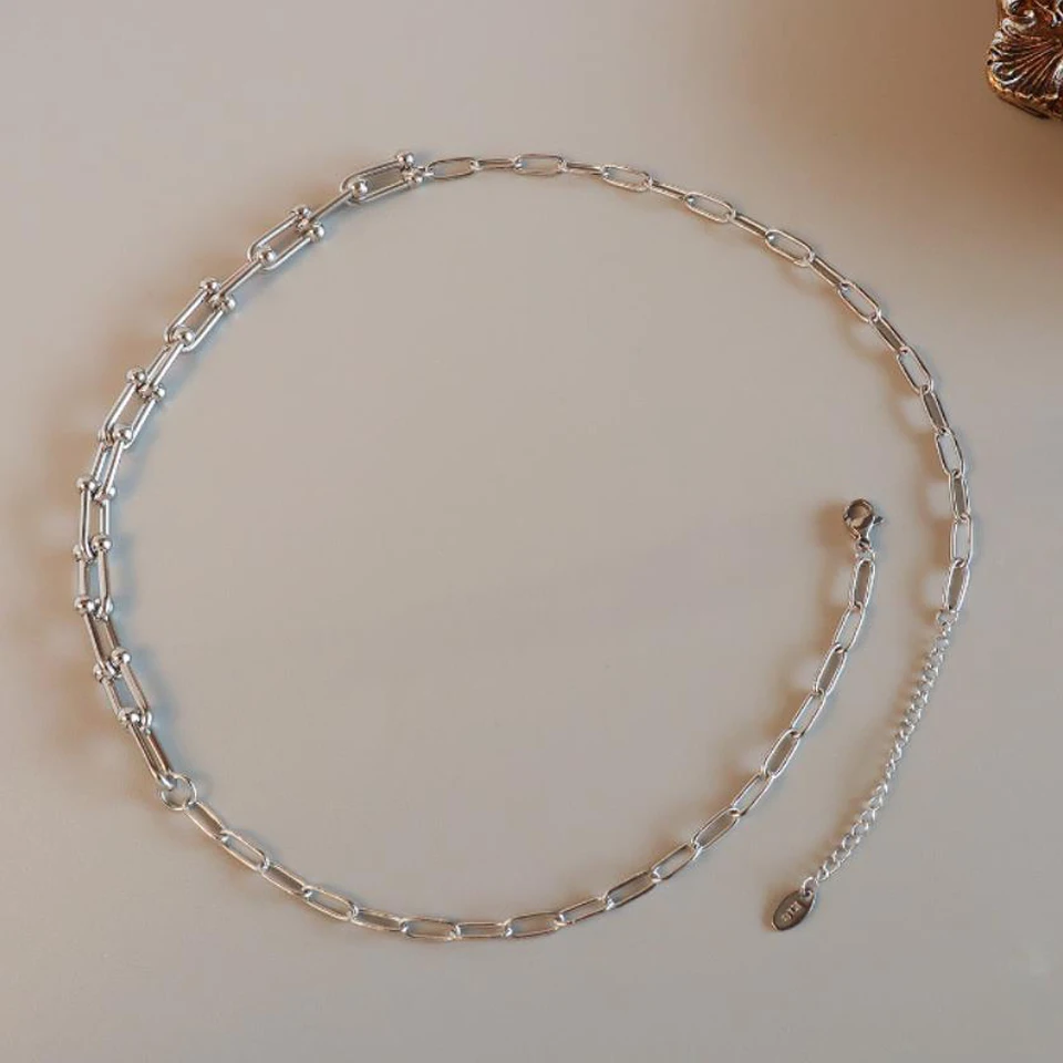 Женские U-образные ожерелья и браслеты ручной работы из нержавеющей стали с