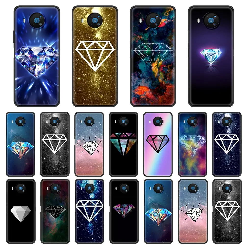 

Phone Case Cover For Nokia 7.2 5.3 2.3 4.2 2.2 3.2 6.2 1.3 8.3 5G 2.4 3.4 C3 C5 Endi C2 Tenen Tava Black crystal diamond